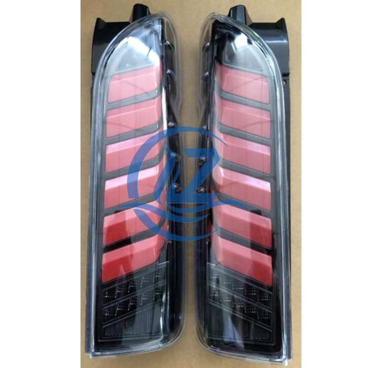 2005-2018 Hiace Body Kits Red and Black Color Running LED Rear Taillights for Mini Bus Hiace